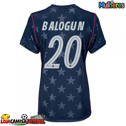 Camisa de Futebol Estados Unidos Folarin Balogun #20 Equipamento Secundário Mulheres Mundo 2026 Manga Curta